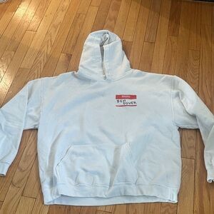 White Hoodie with Graphic Print